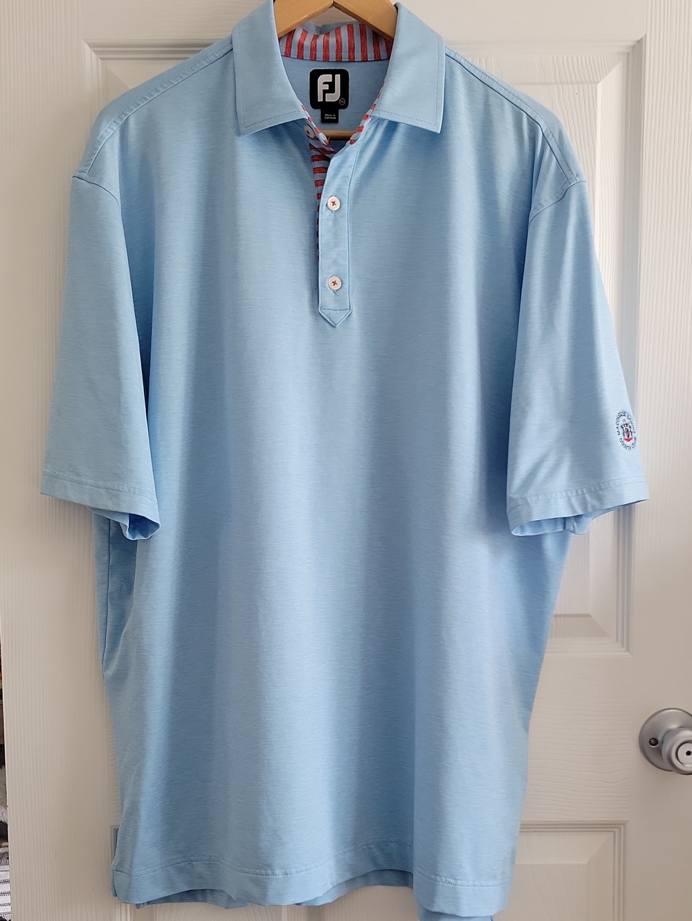 FJ MacGregor Downs Country Club Golf Polo XXL Blue/Red Never Worn
